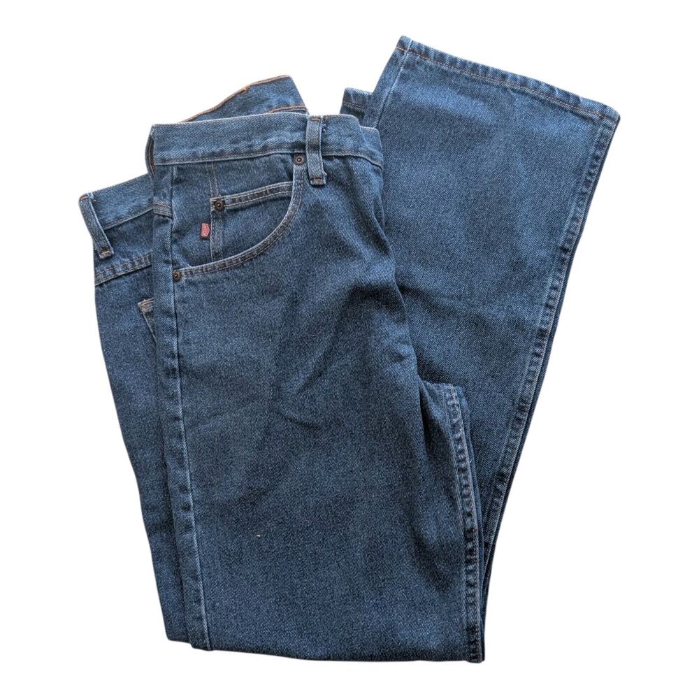 Red Kap Men’s Work Jeans Blue Denim Straight Leg W34 L32 Durable Workwear